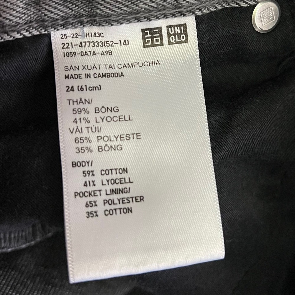 Uniqlo Jeans Womens 24 Gray Wide Leg High Rise Denim Pants Baggy - Picture 7 of 8
